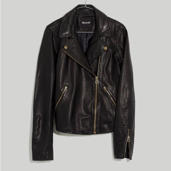 Madewell 100% Leather Motorcycle Jacket - Brass Limited Edition - Picture 1 of 2